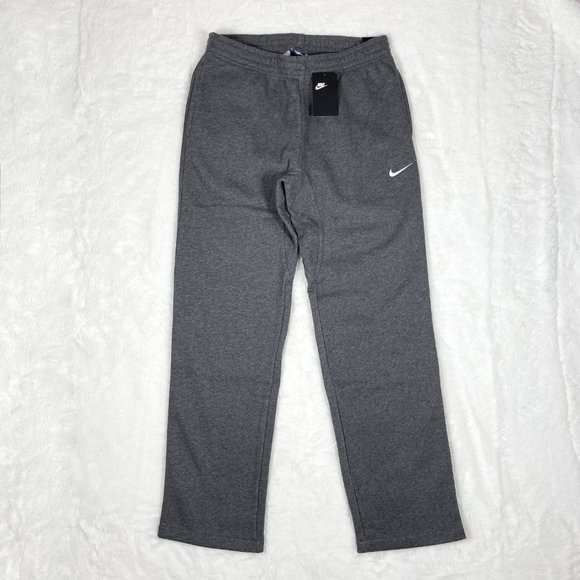 Nike Men Sweatpants Fleece Open Hem Swoosh Straight Pants - Picture 2 of 10